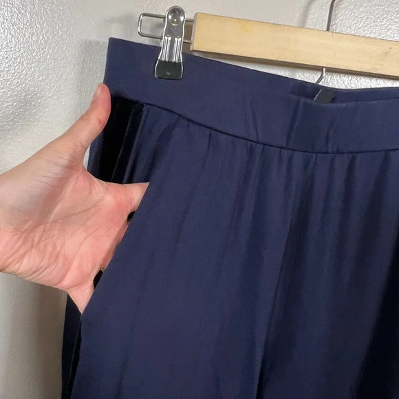 Eileen Fisher Jogger Track Pants Size Small Petite Blue Velvet Stripe Comfy - Picture 7 of 11